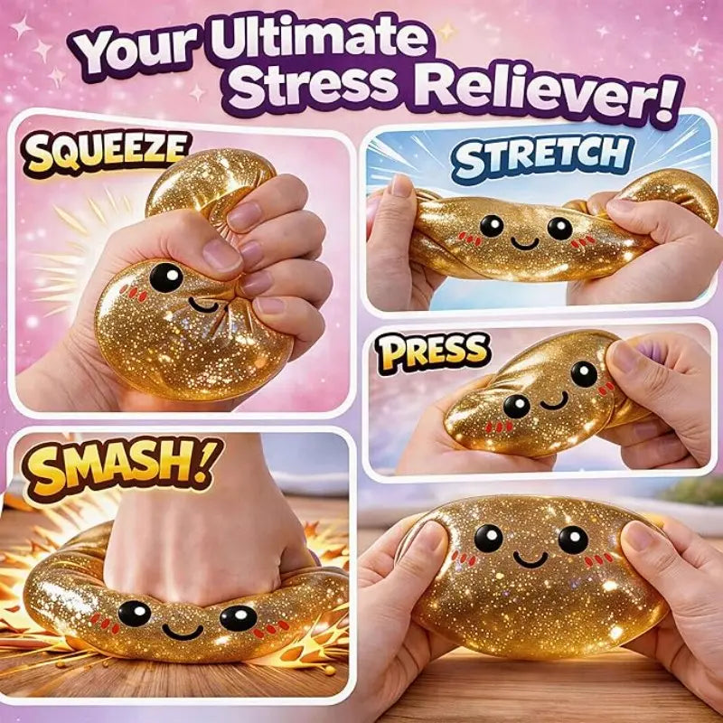 Mystery Glitter Dumpling Squishy - Soft Stress Relief Squeeze Toy with Box, Perfect for Decompression Fun!
